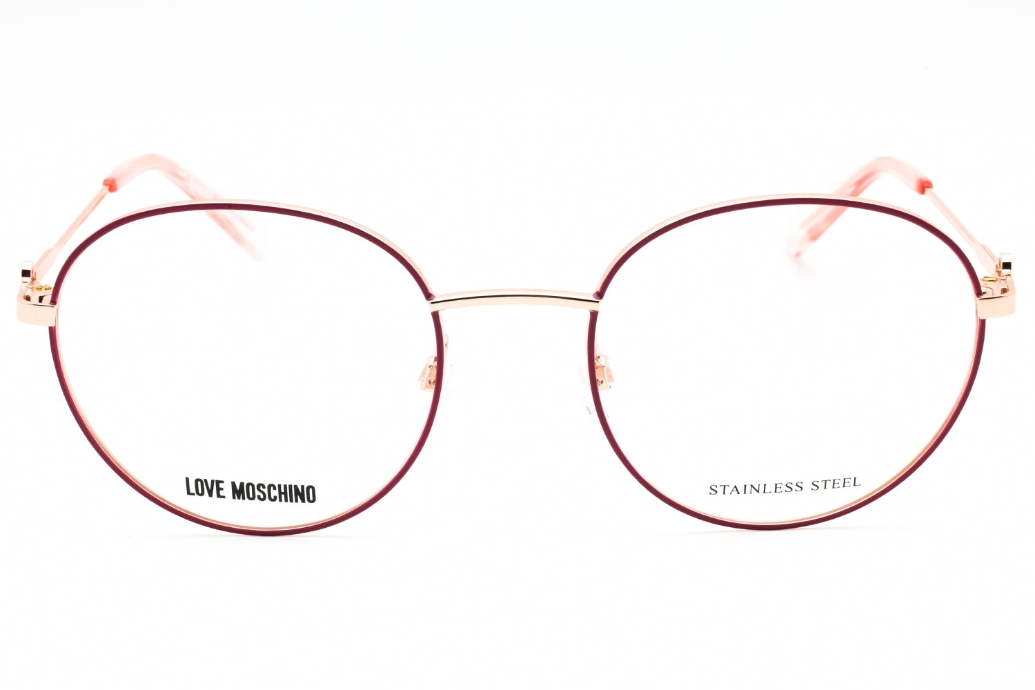 Moschino Love MOL613 Round Metal Frame Eyeglasses — Gold, view 2