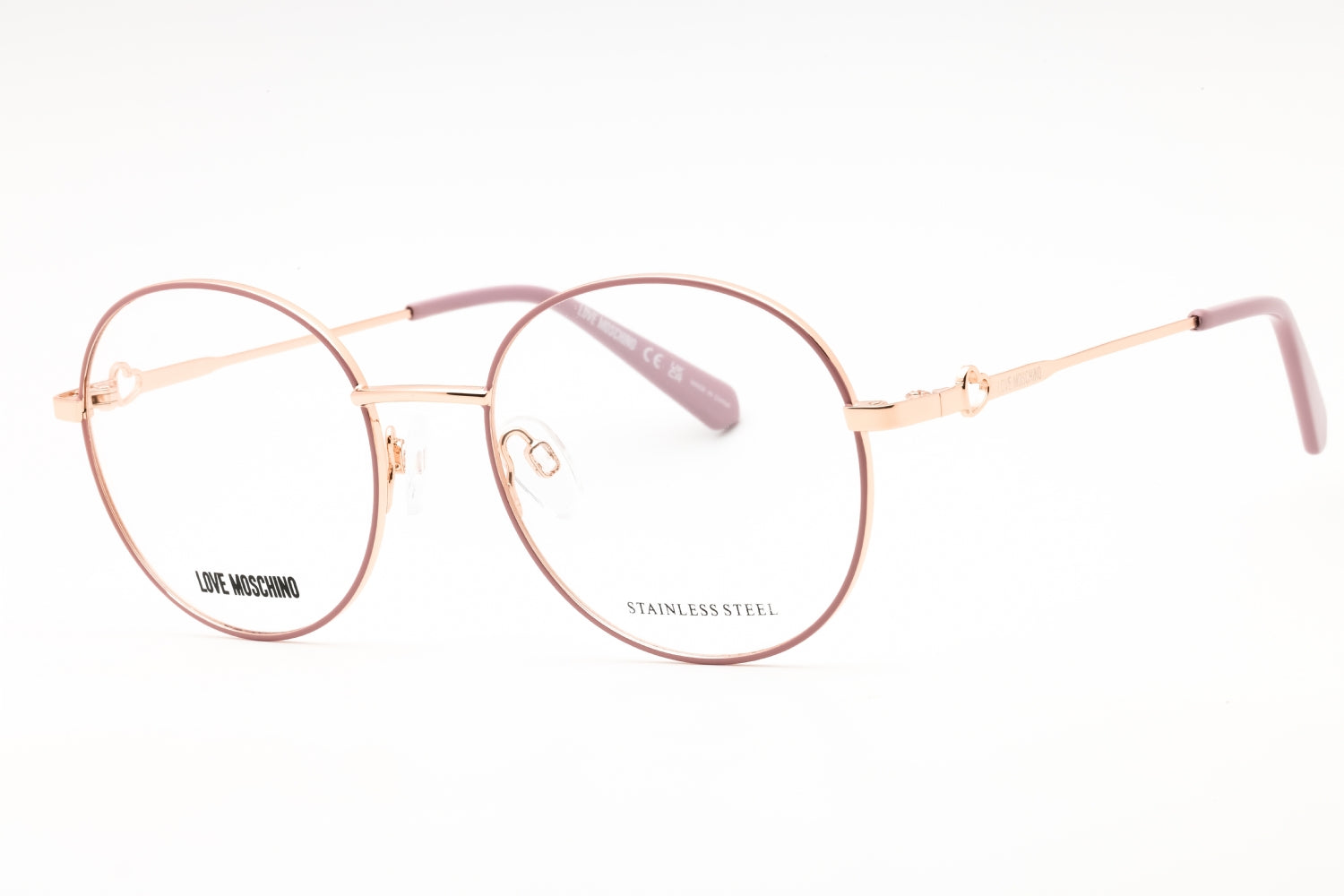 Moschino Love MOL617TN Round Metal Eyeglasses — Rose Gold by Moschino Love