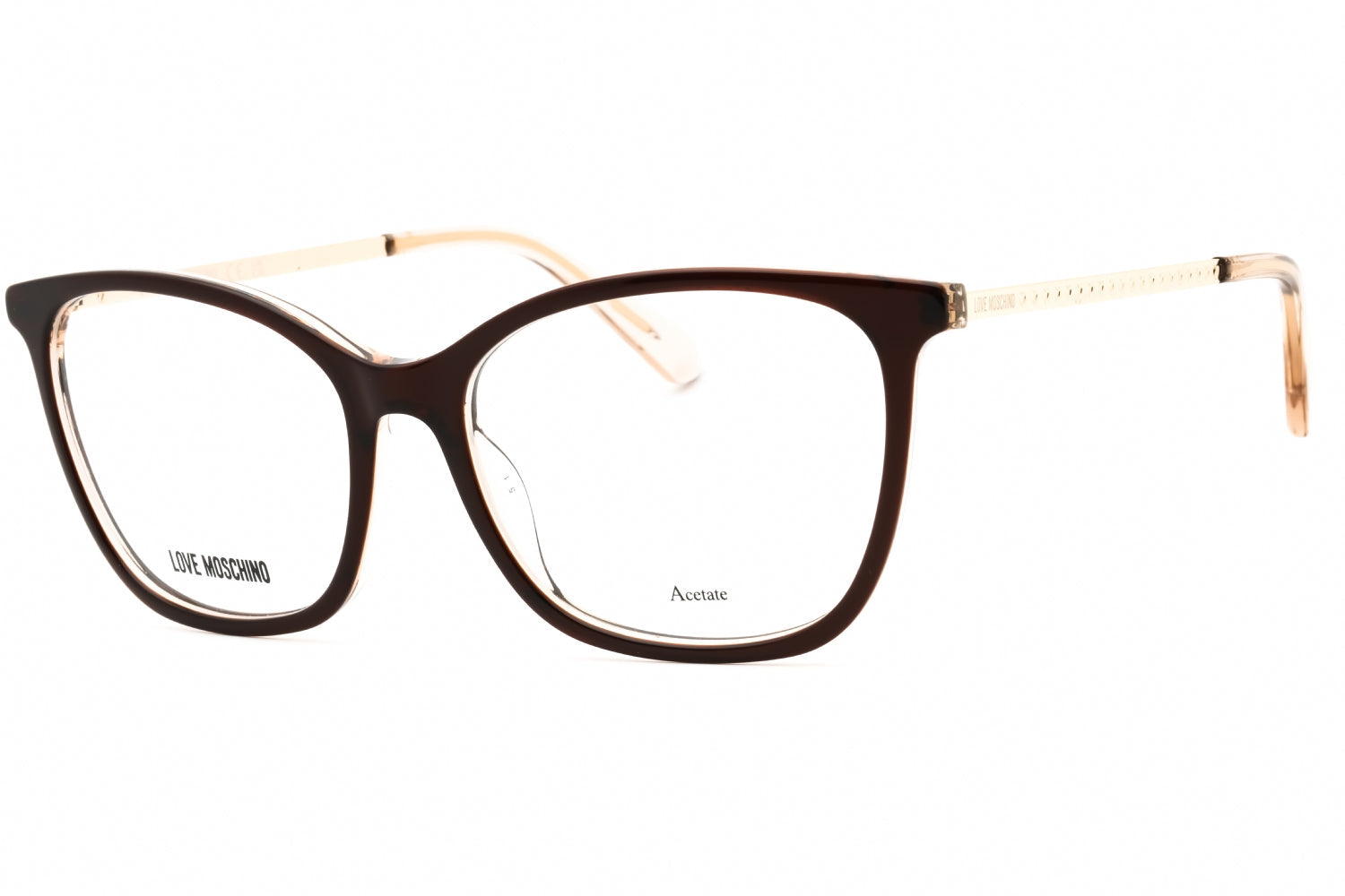 Moschino Love MOL622 Rectangular Frame Eyeglasses — Brown by Moschino Love