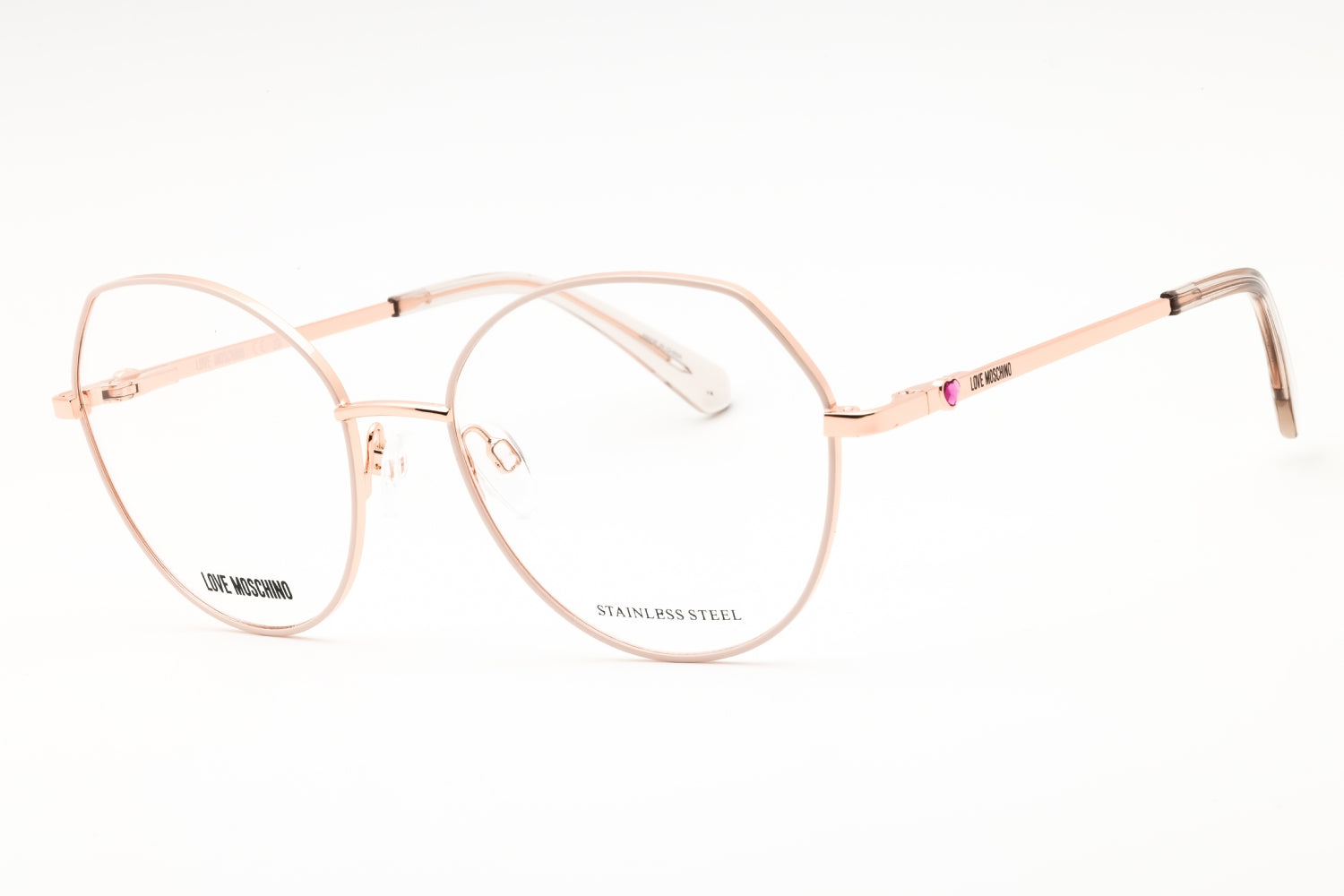 Moschino Love MOL634 Round Metal Frame Eyeglasses — Gold by Moschino Love