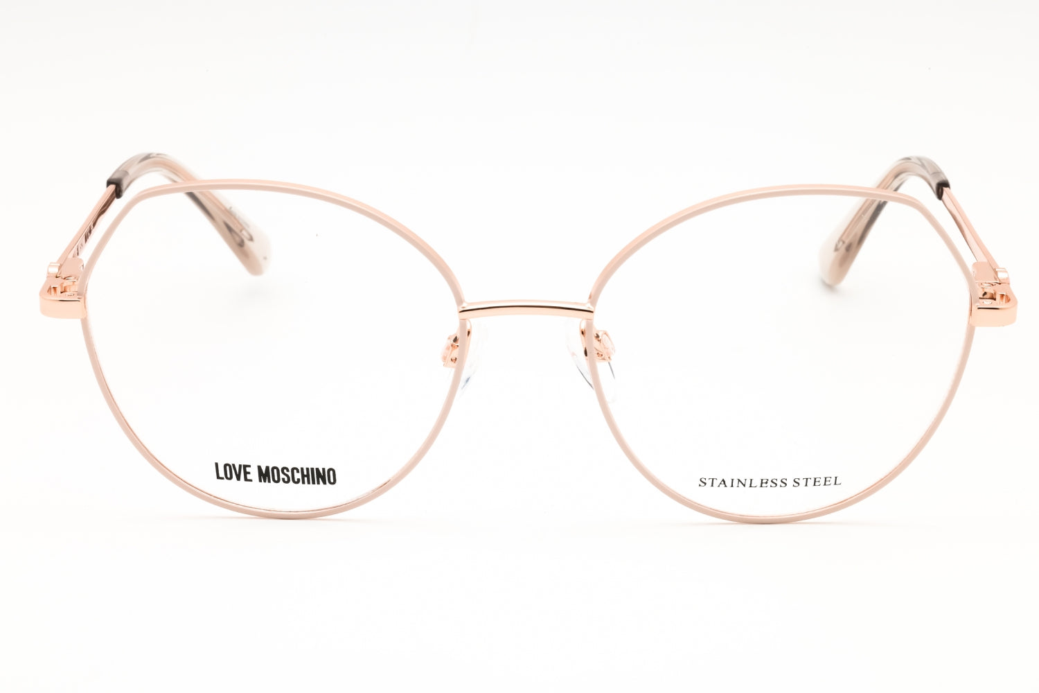 Moschino Love MOL634 Round Metal Frame Eyeglasses — Gold, view 2