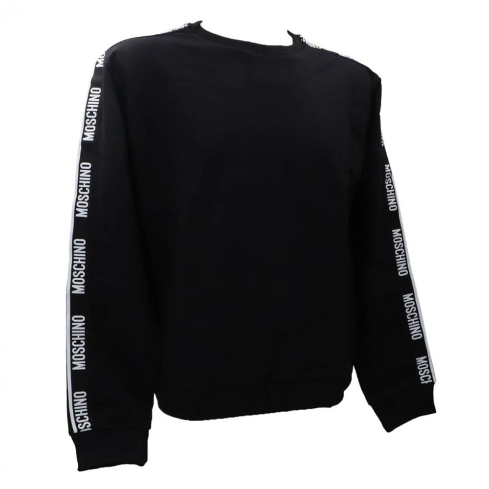 Moschino Logo-Striped Sweatshirt — Black by Moschino