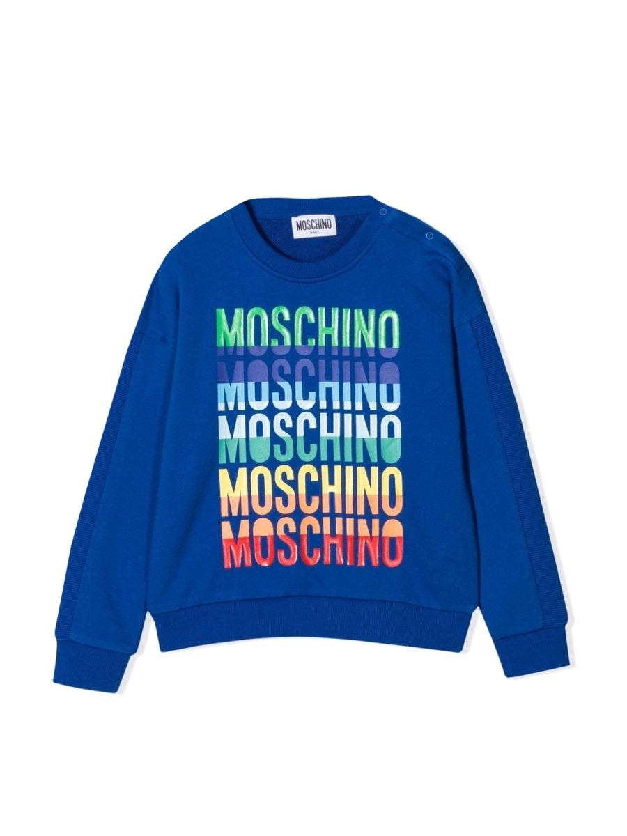Moschino Logo Cotton Sweatshirt — Blue by Moschino