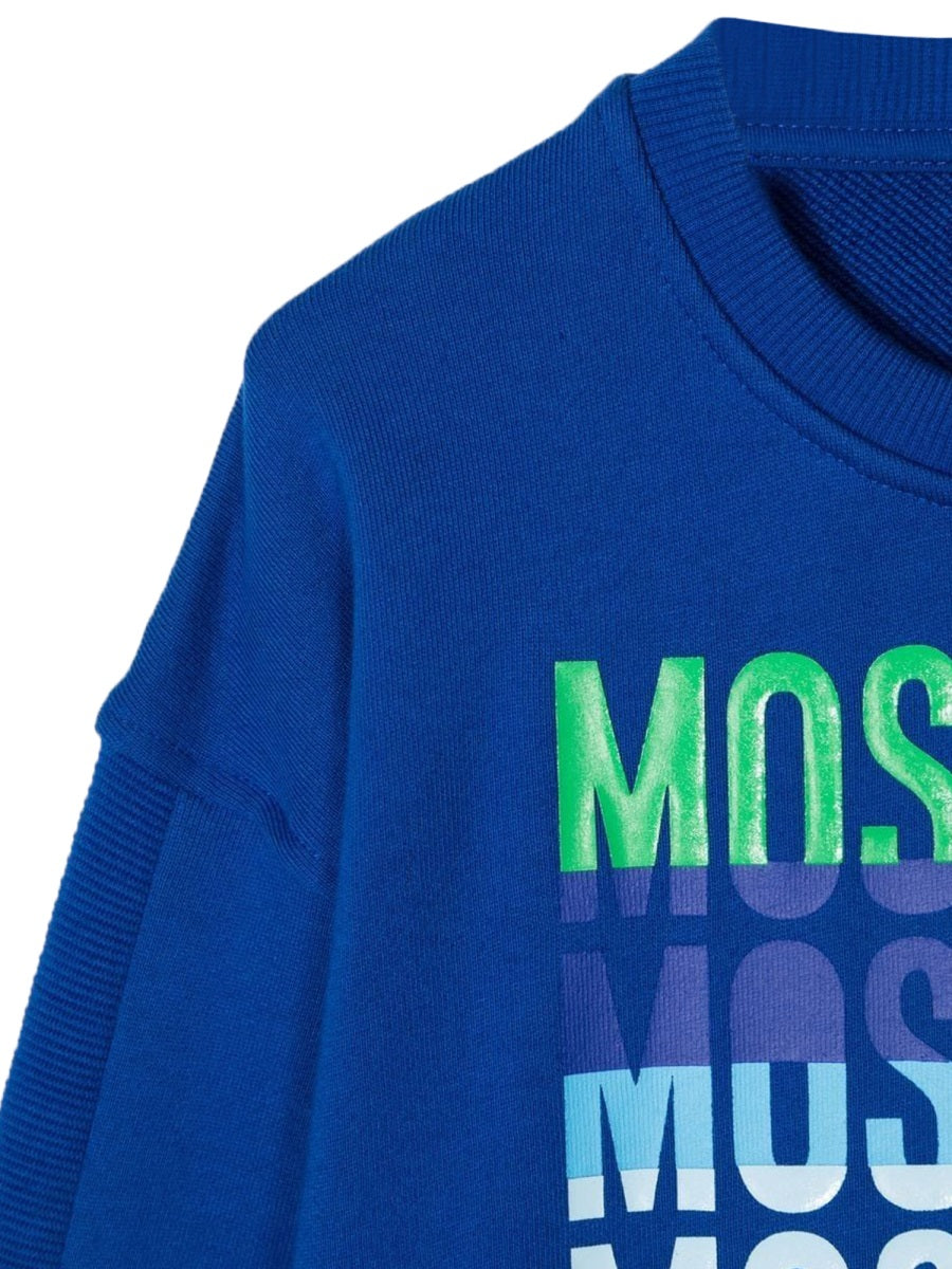 Moschino Logo Cotton Sweatshirt — Blue, view 2