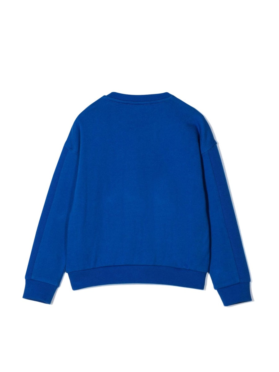 Moschino Logo Cotton Sweatshirt — Blue, view 3