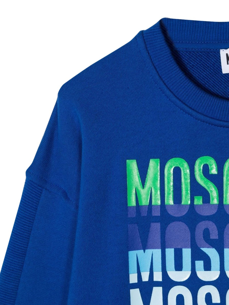 Moschino Logo Cotton Sweatshirt — Blue, view 5
