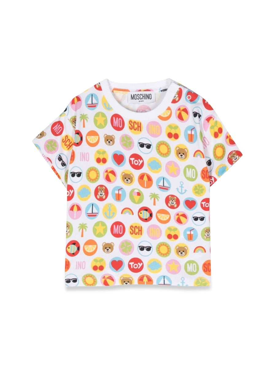 Moschino Multicolour Circle Print Cotton T-Shirt — Multicolor by Moschino