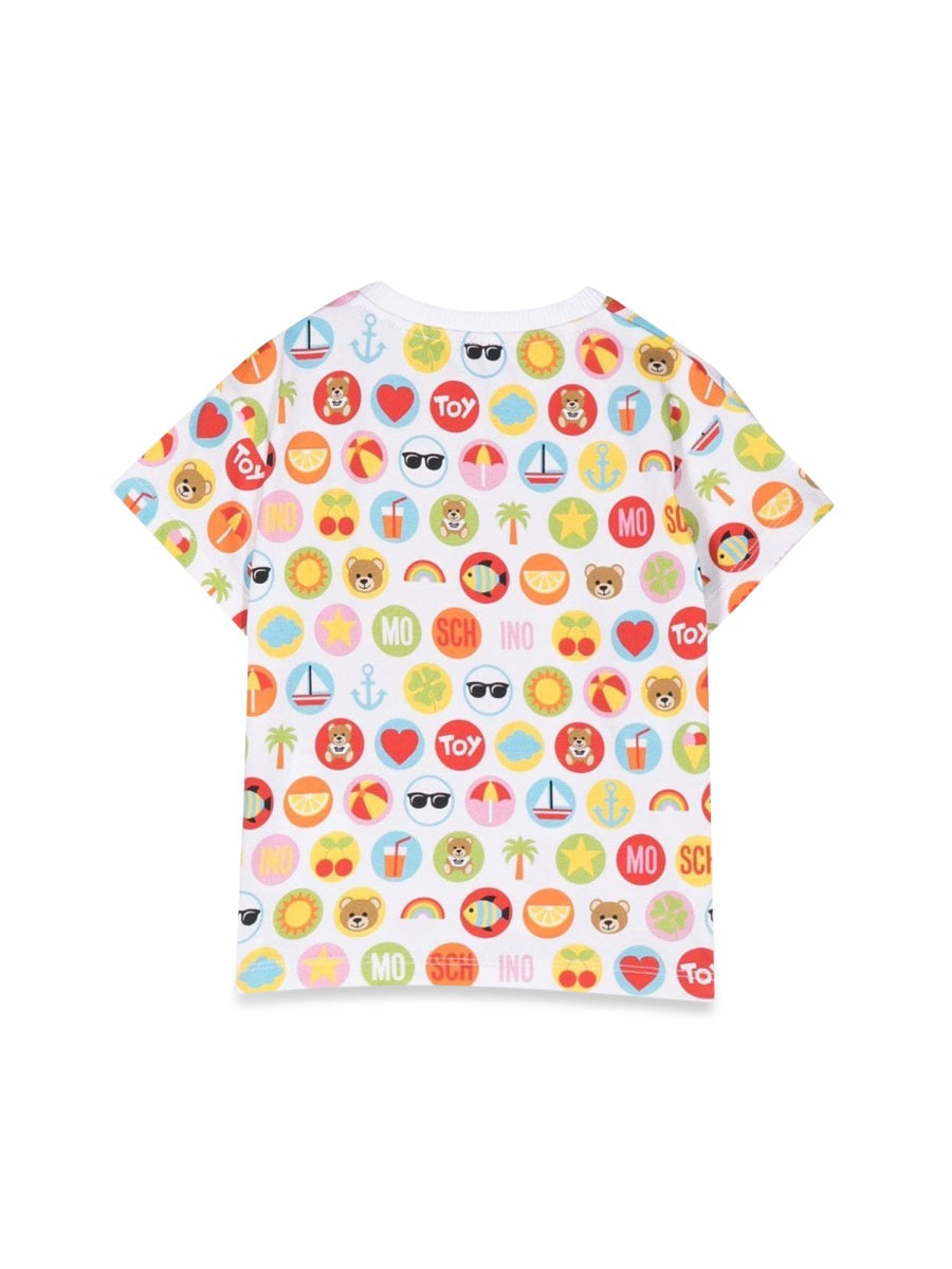 Moschino Multicolour Circle Print Cotton T-Shirt — Multicolor, view 2