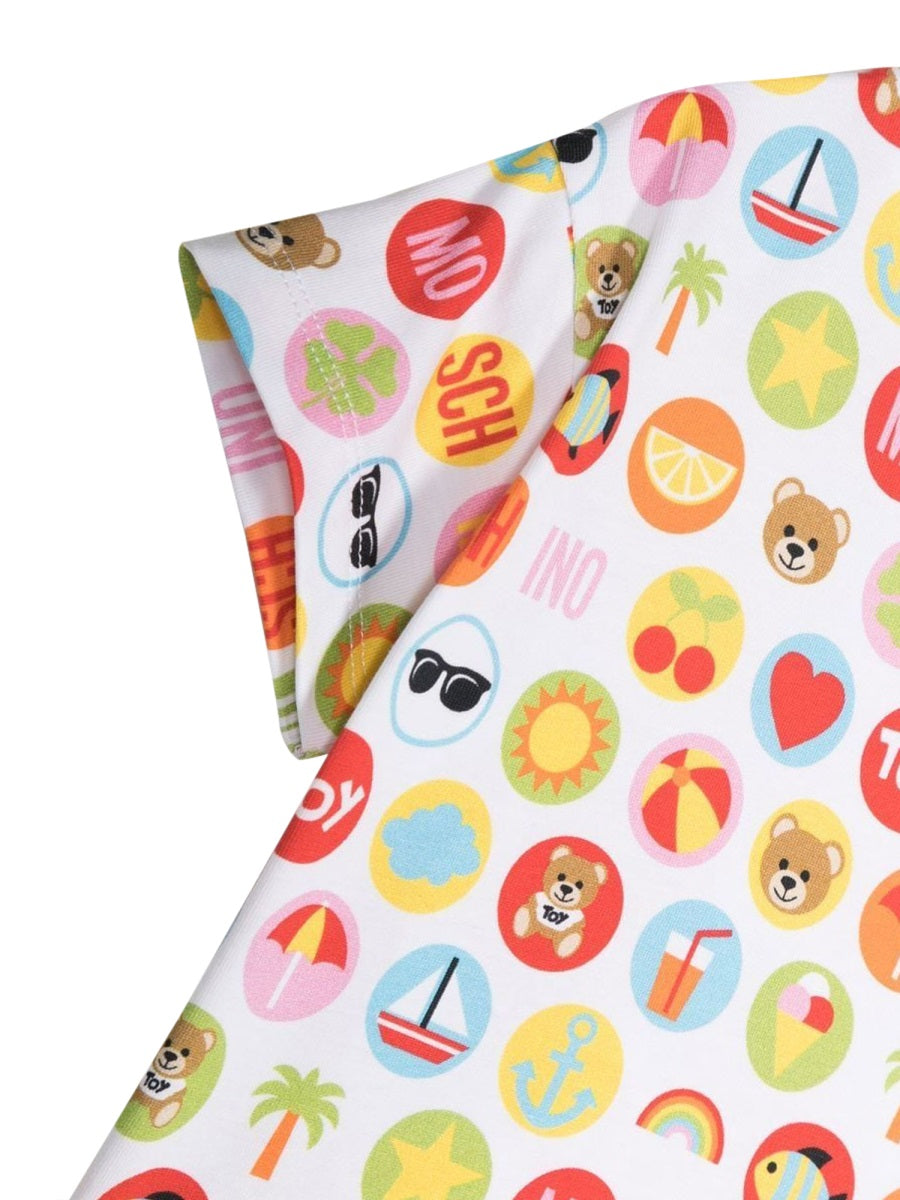 Moschino Multicolour Circle Print Cotton T-Shirt — Multicolor, view 3