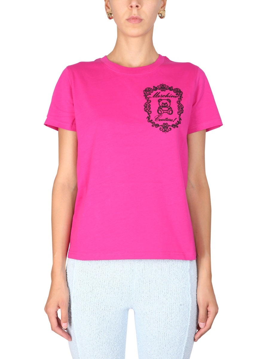 Moschino Logo-Printed Cotton T-Shirt — Purple by Moschino