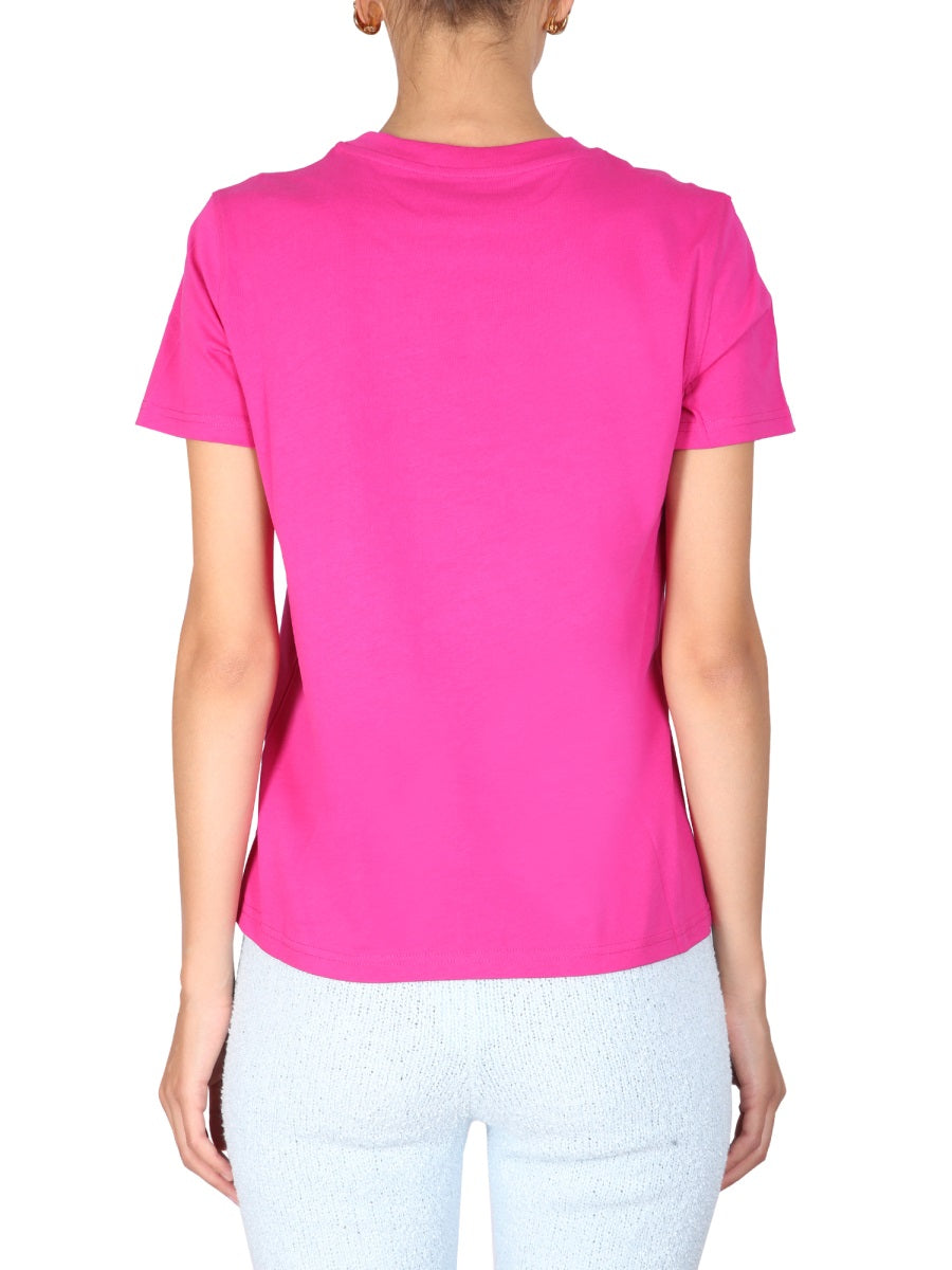 Moschino Logo-Printed Cotton T-Shirt — Purple, view 2