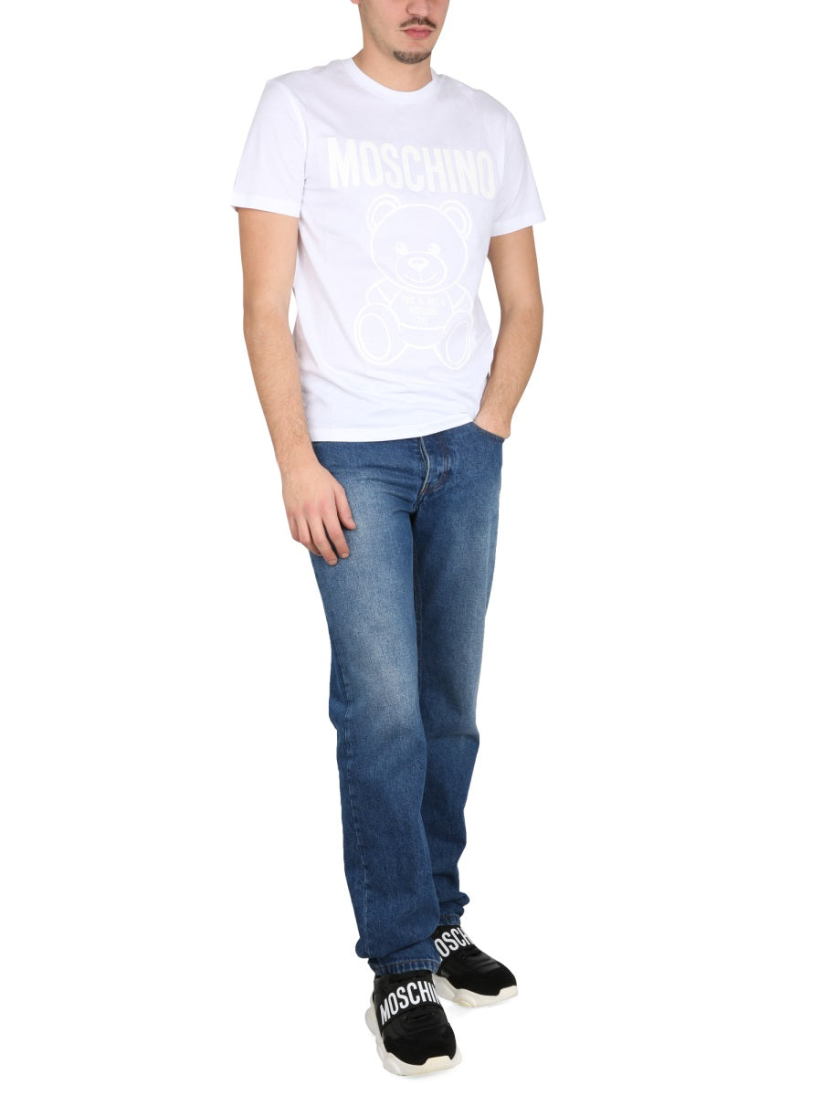 Moschino Teddy Bear Organic Jersey T-Shirt — White by Moschino