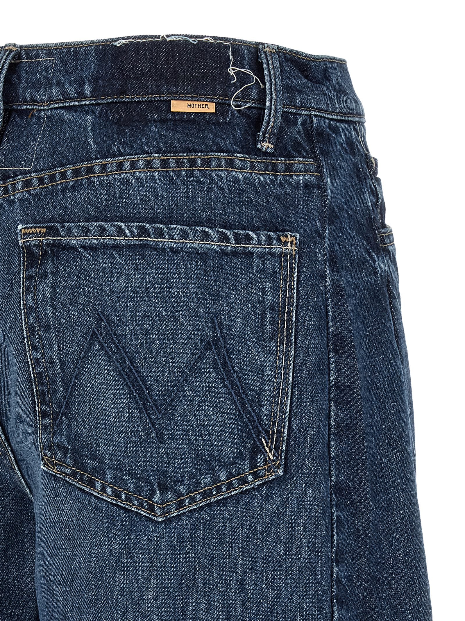 Mother Rigid Denim Bermuda Shorts — Blue, view 4