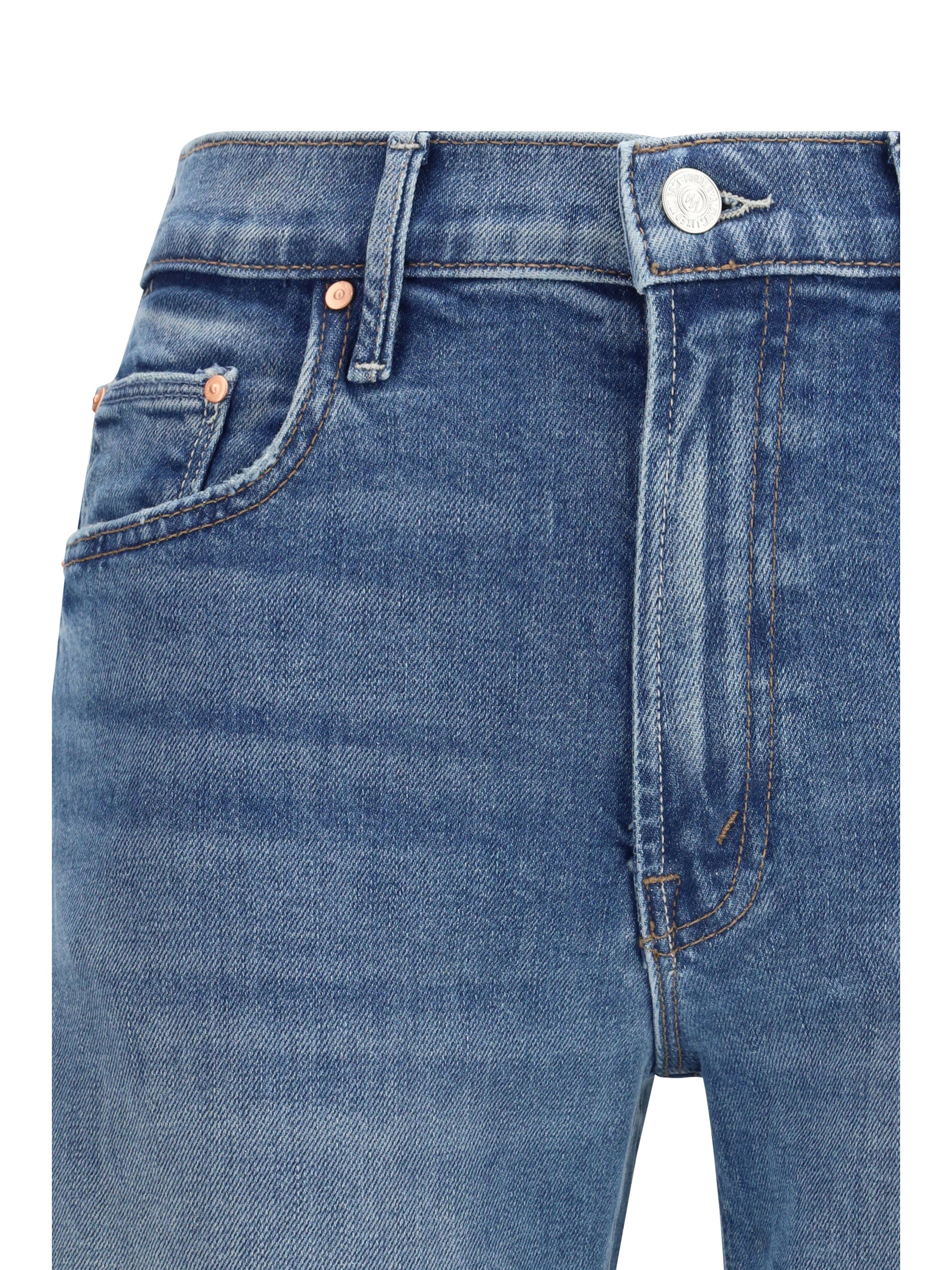 Mother Denim Lasso Sneak Jeans — Blue, view 3