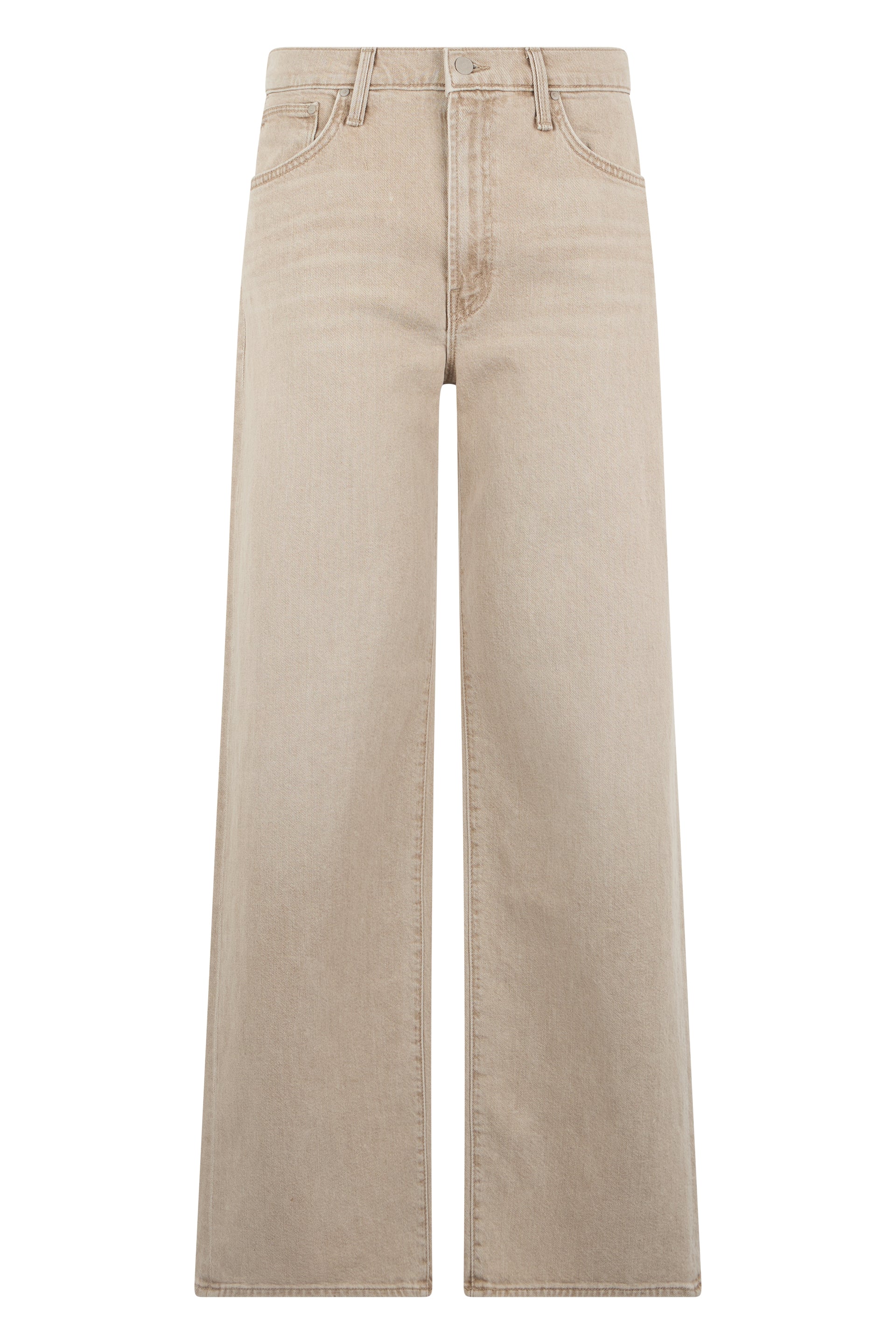 Mother Wide-Leg Cotton Jeans — Beige by Mother