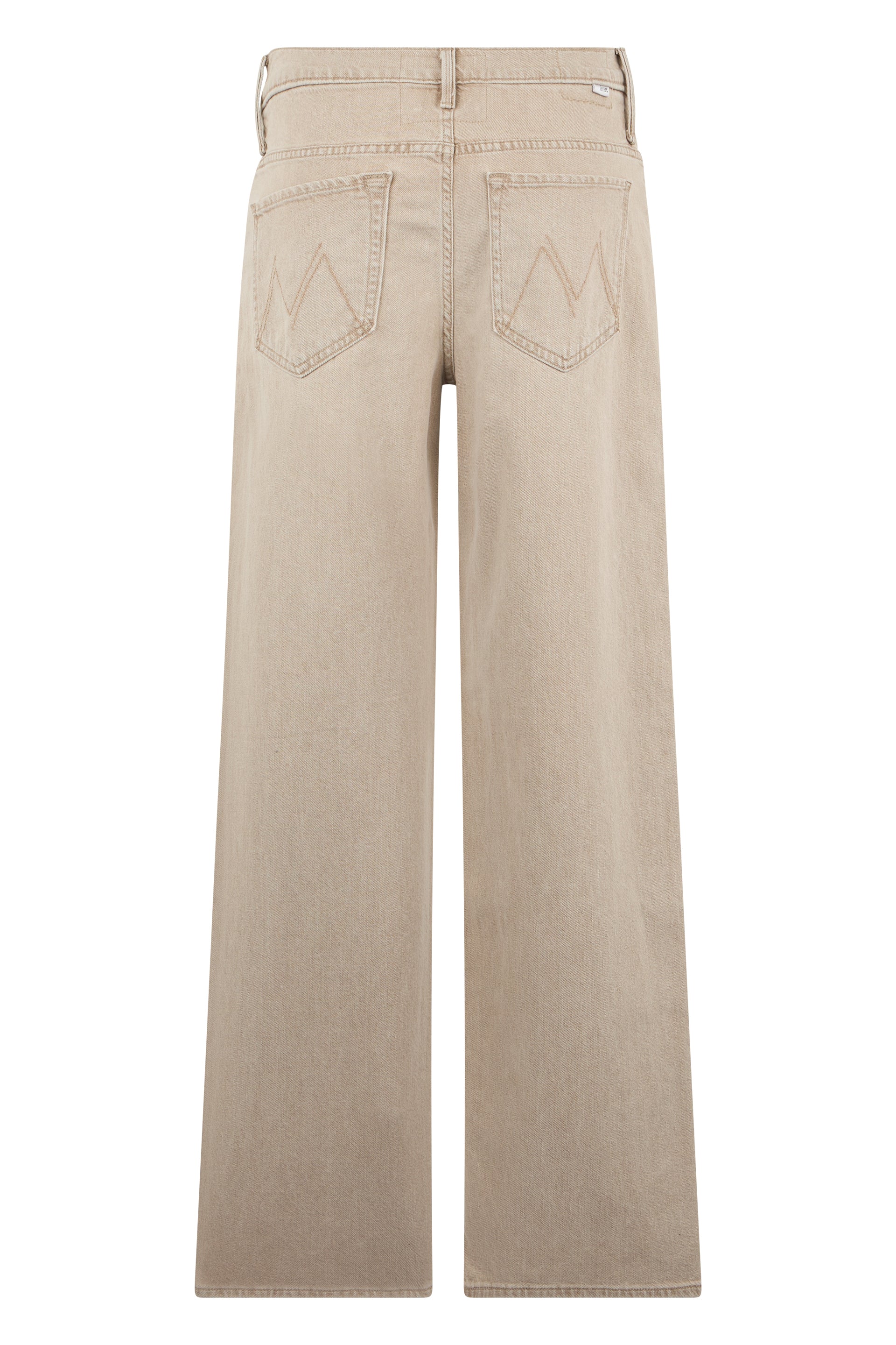 Mother Wide-Leg Cotton Jeans — Beige, view 2