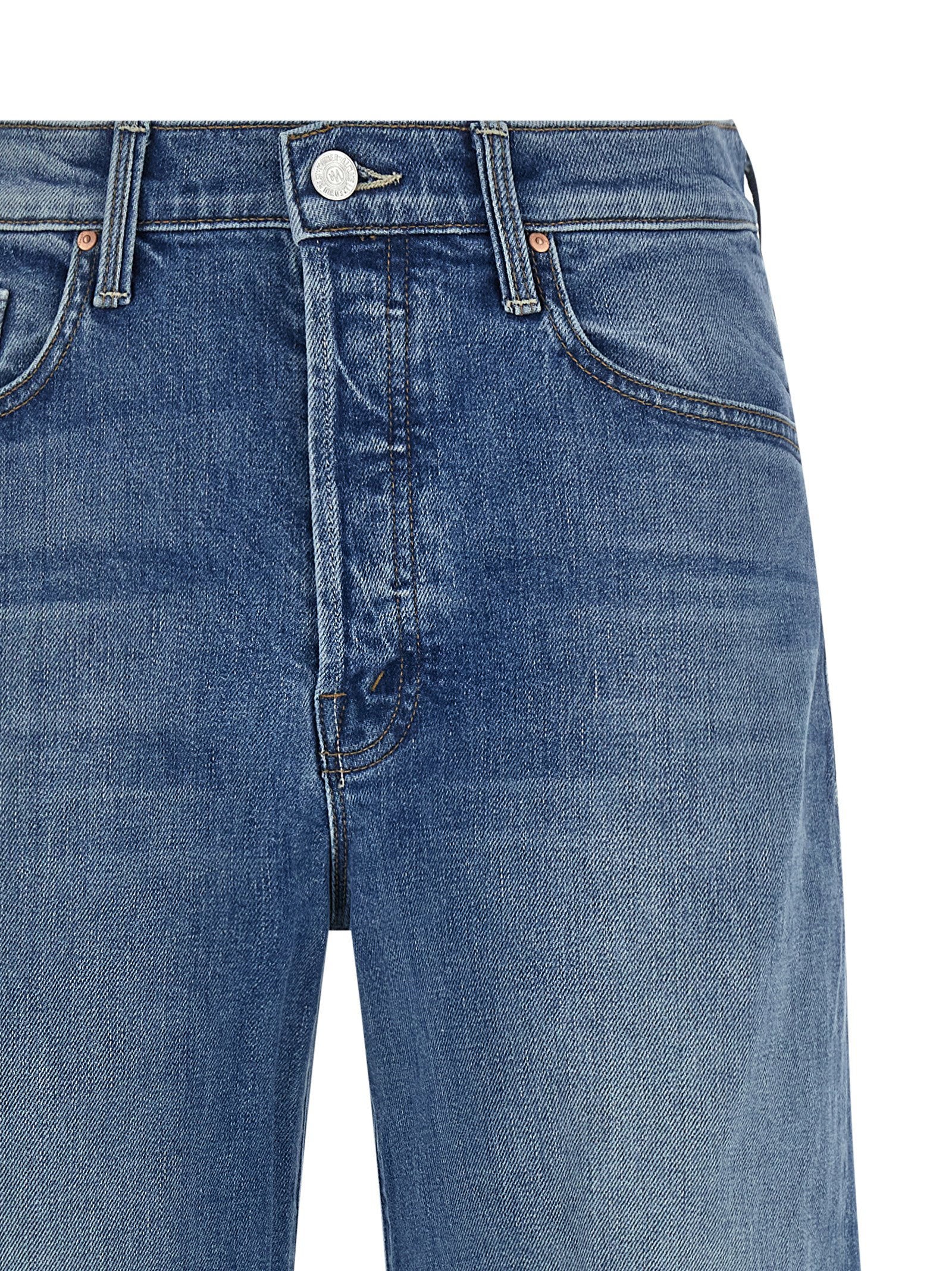 Mother Tomcat Roller Sneak Jeans — Blue, view 3