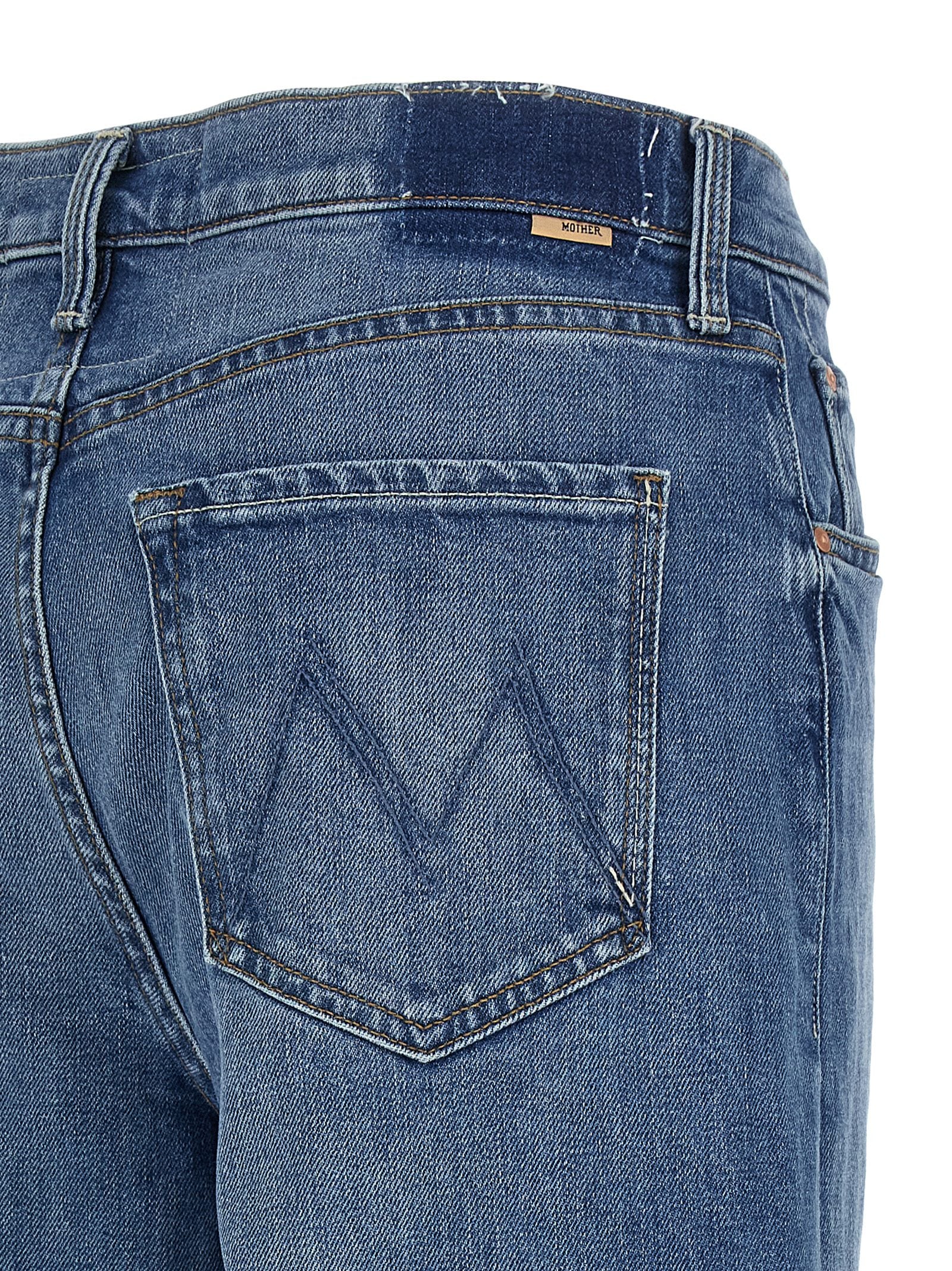 Mother Tomcat Roller Sneak Jeans — Blue, view 4