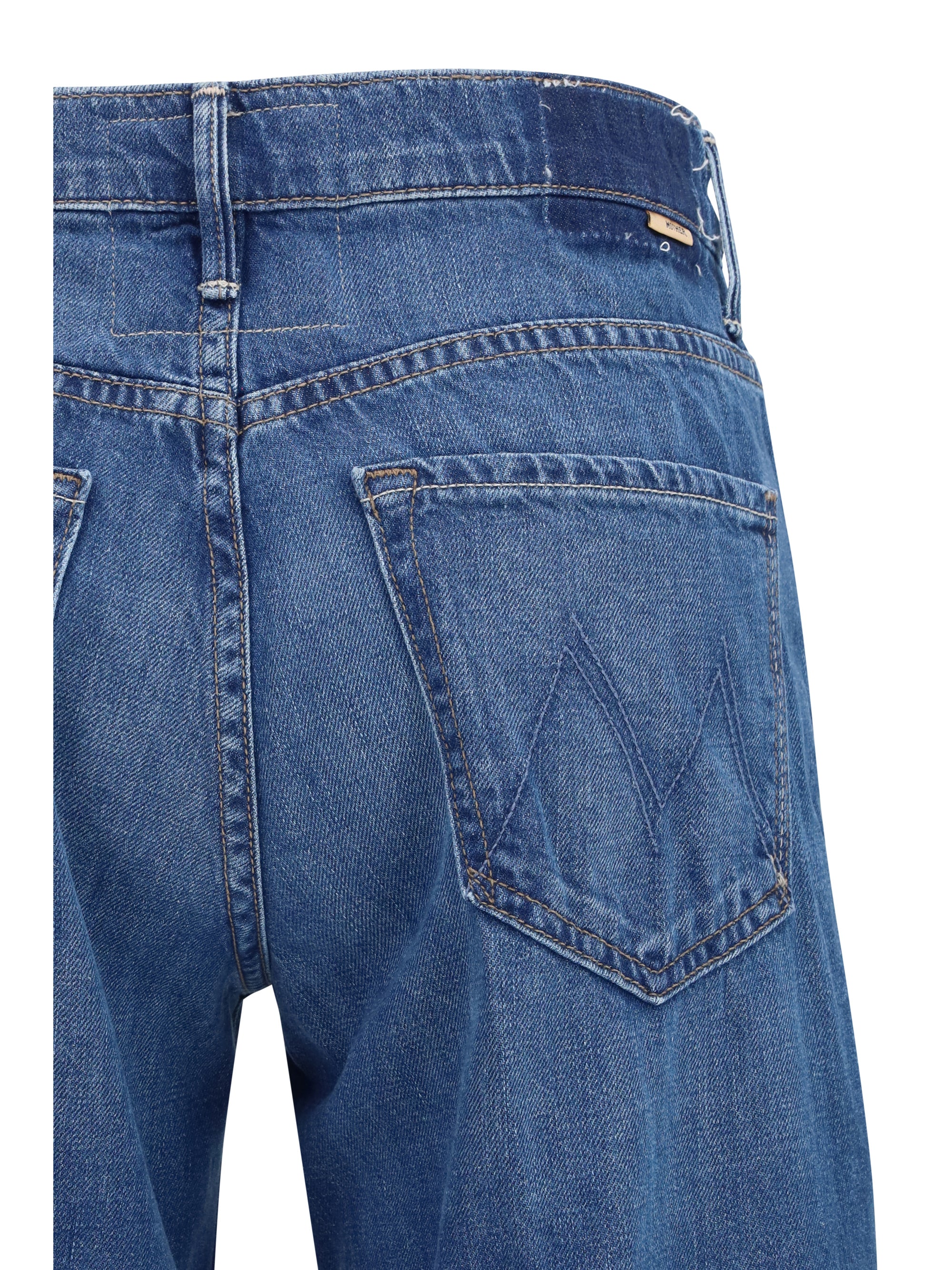 Mother Mid Rise Jeans — Blue, view 3