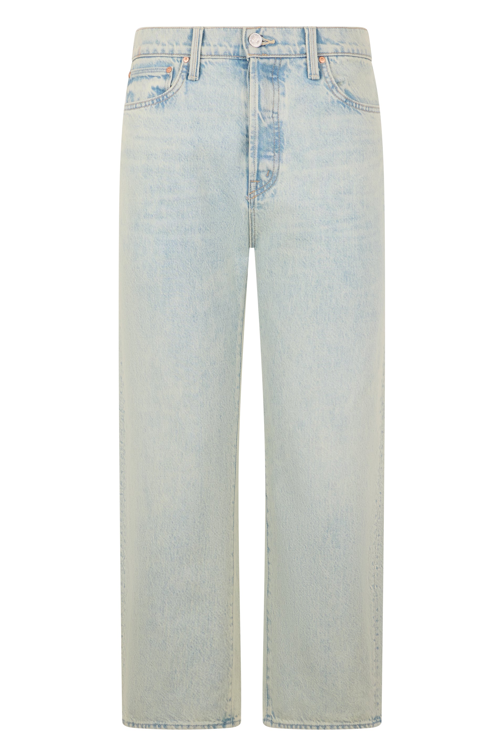 Mother Straight-Leg Light Blue Cotton Jeans — Blue by Mother