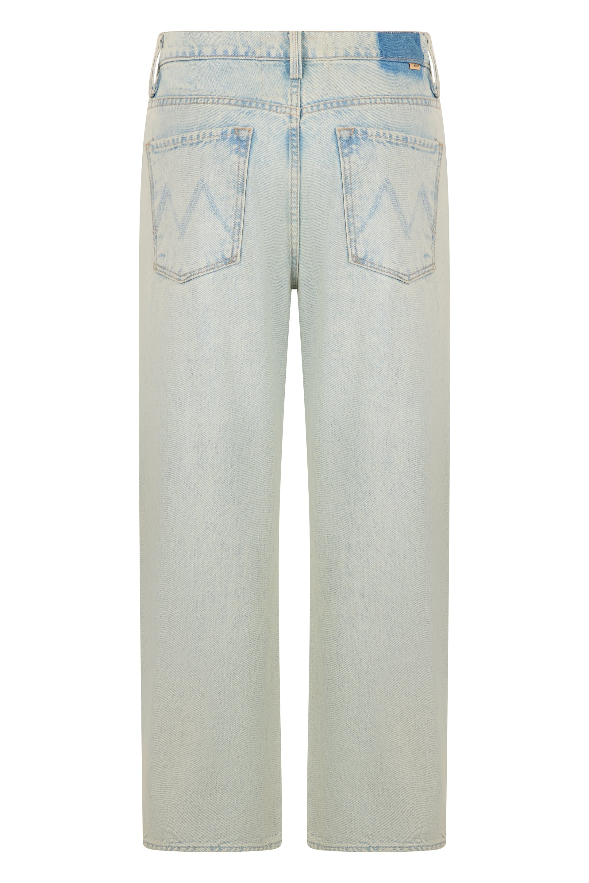 Mother Straight-Leg Light Blue Cotton Jeans — Blue, view 2