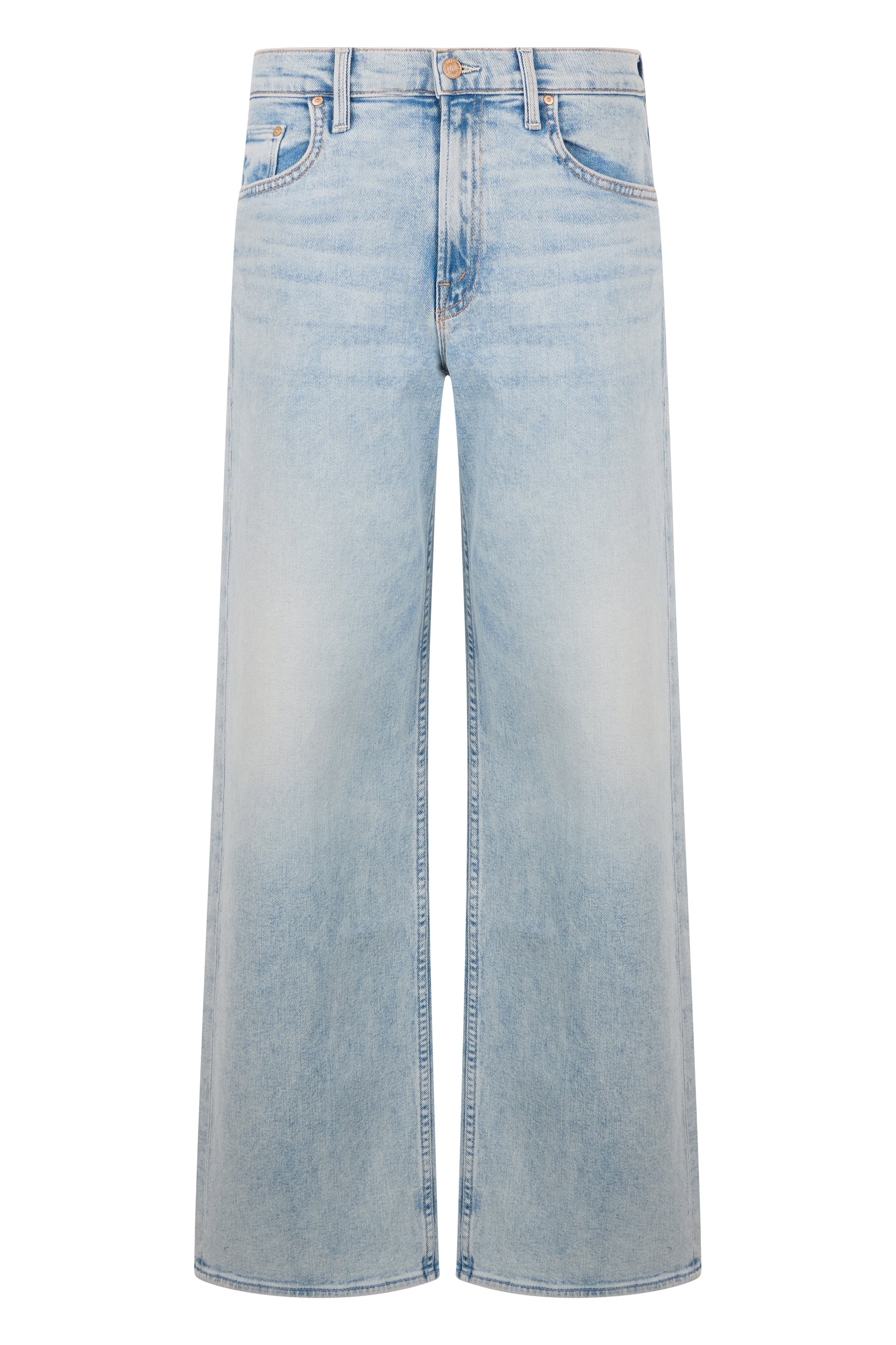 Mother Light-Bleached Straight-Leg Jeans — Blue by Mother