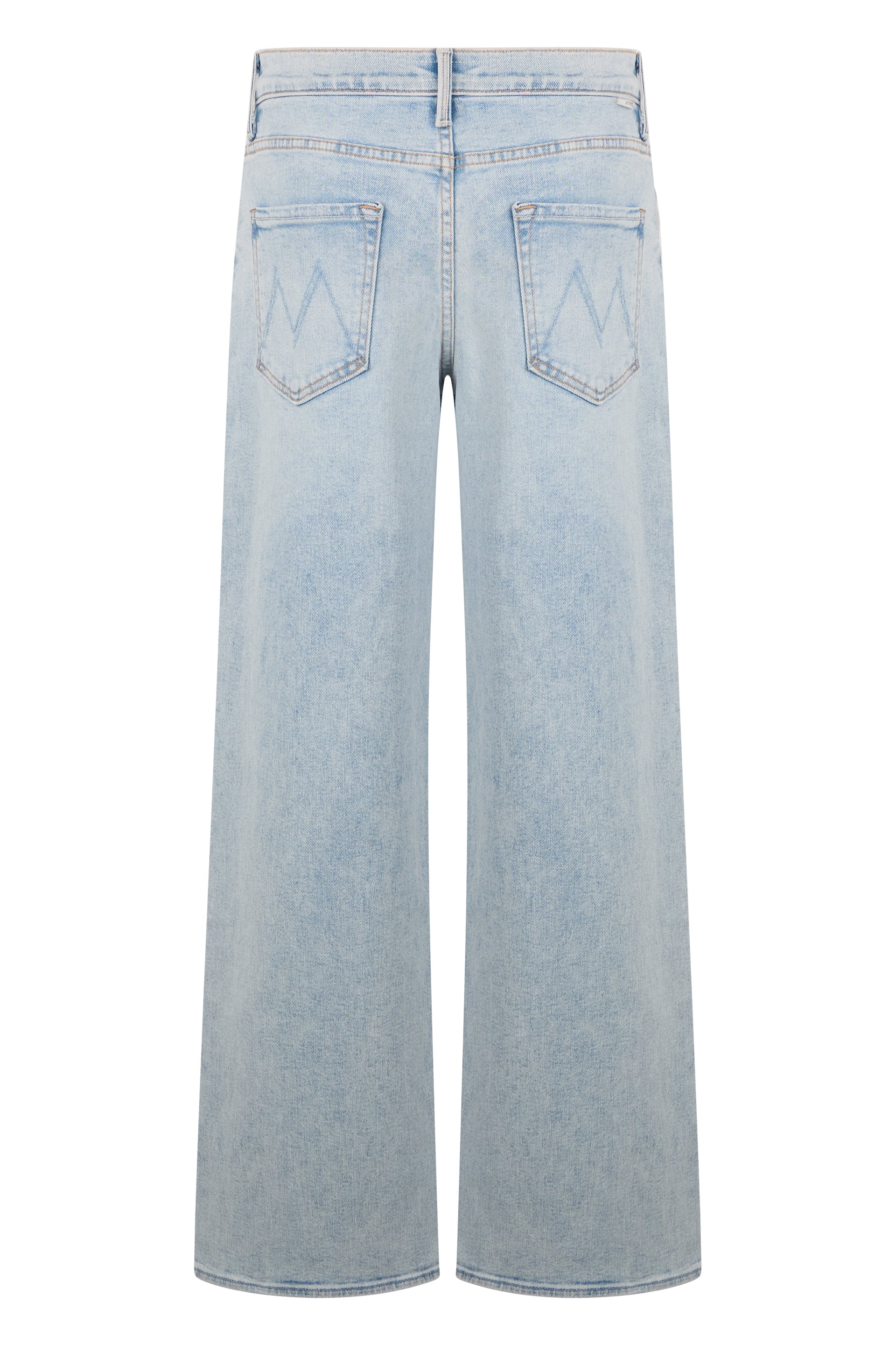 Mother Light-Bleached Straight-Leg Jeans — Blue, view 2
