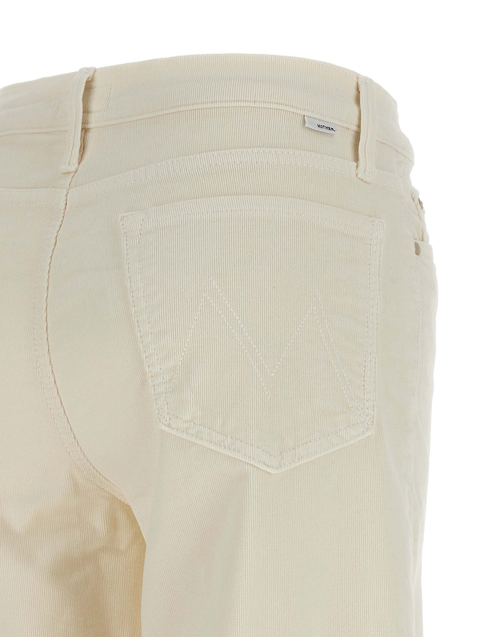 Mother Twister Sneak Trousers — Cream, view 4