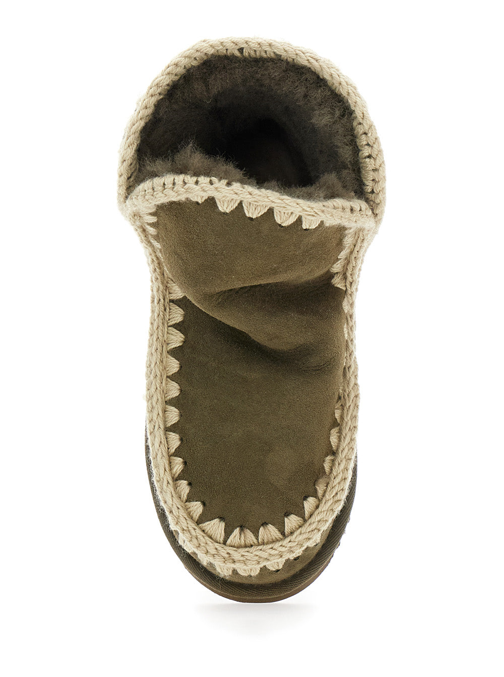Mou Suede with Crochet Trim Ankle Boot — Green, view 4