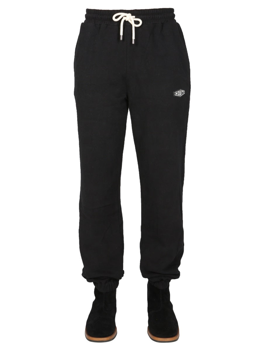 Mouty Cotton Jogging Trousers — Black, view 2