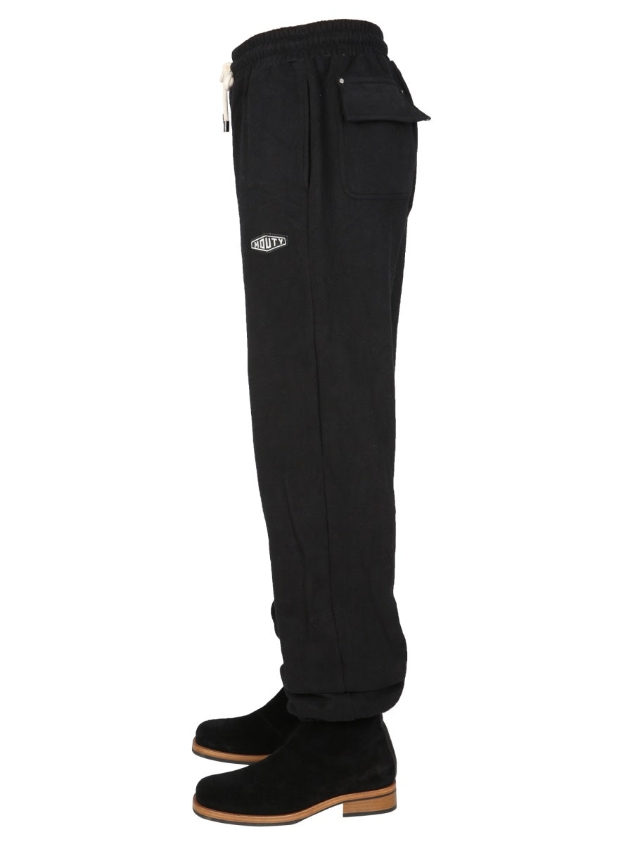 Mouty Cotton Jogging Trousers — Black, view 3
