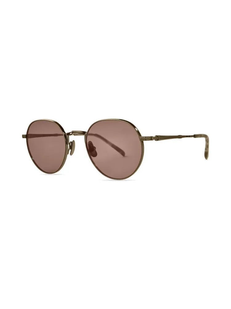 Mr. Leight HACHISATGMBSHSFTAHR Round Metal Frame Sunglasses — Gold, view 2