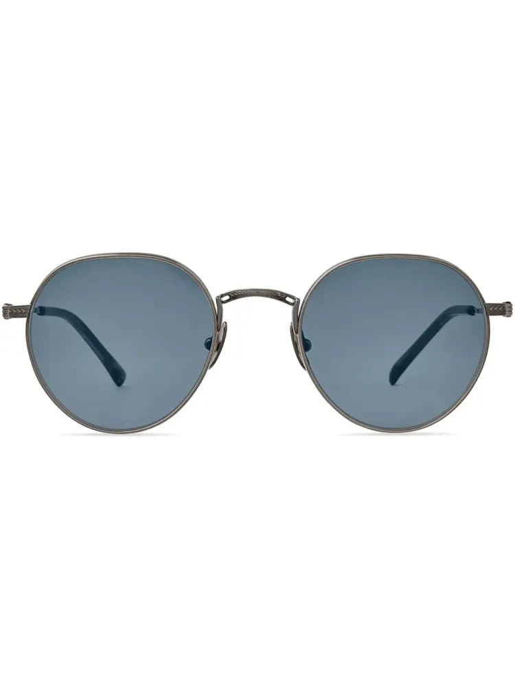 Mr. Leight HACHISPWMCWSFPRESBLU Round Metal Frame Sunglasses — Gray by Mr. Leight