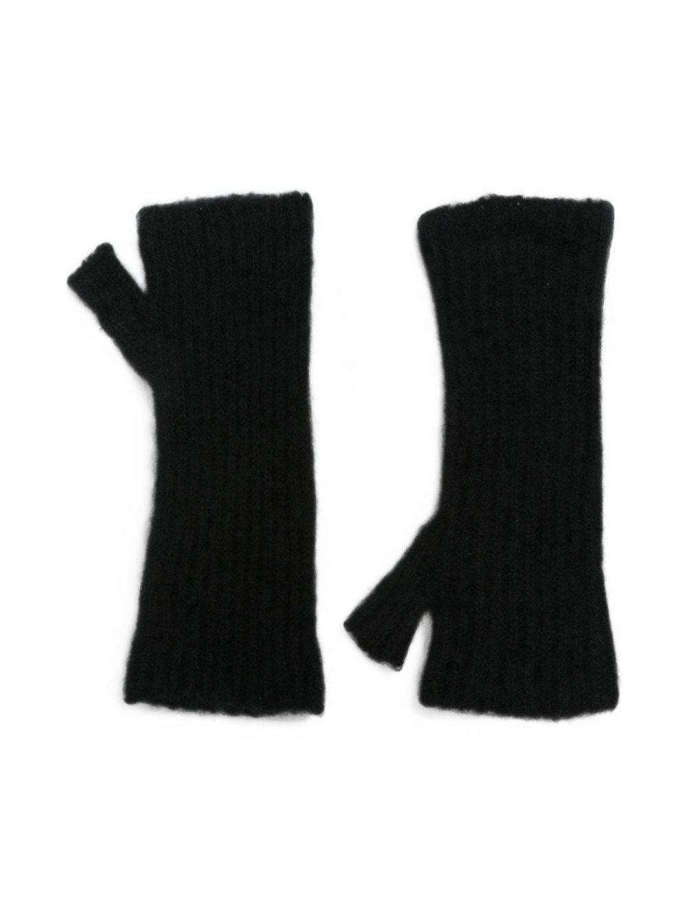 MRZ Cashmere Fingerless Gloves — Black, view 2