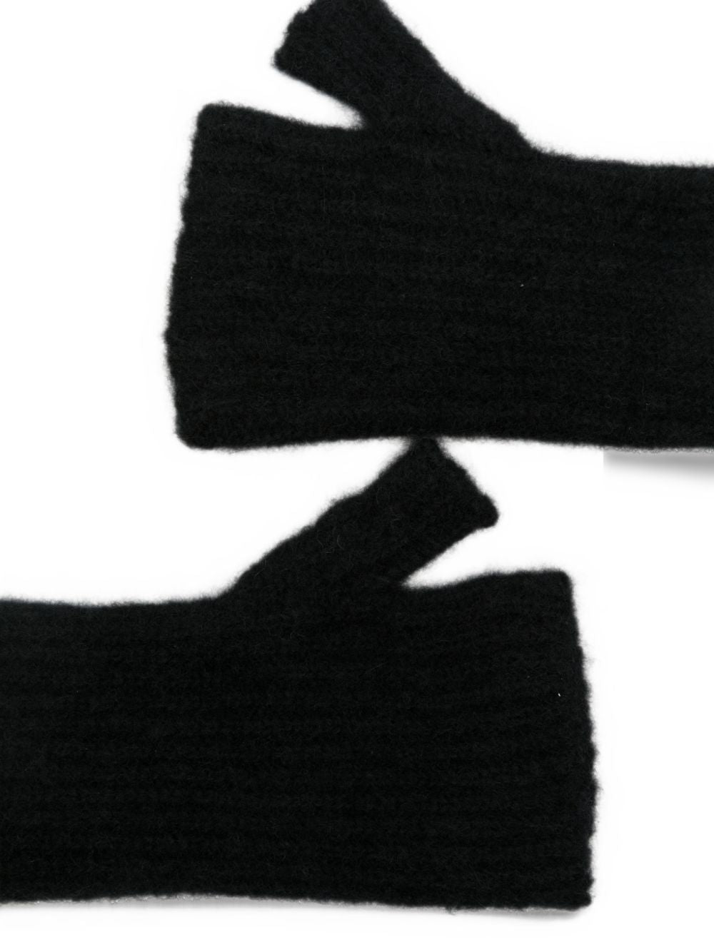 MRZ Cashmere Fingerless Gloves — Black, view 3