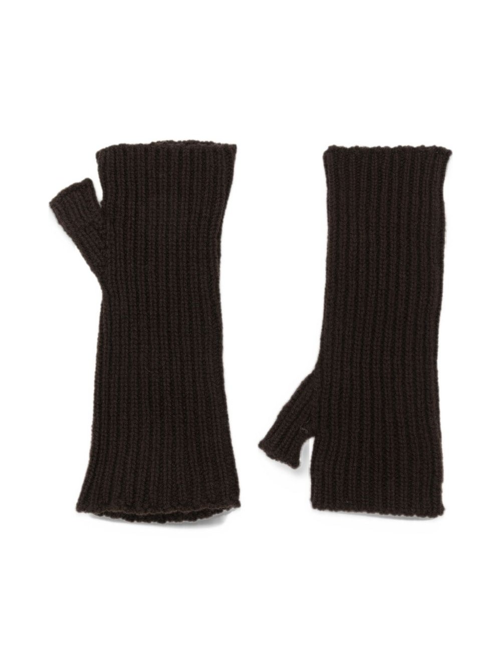 MRZ Wool and Cashmere Fingerless Gloves — Black, view 2