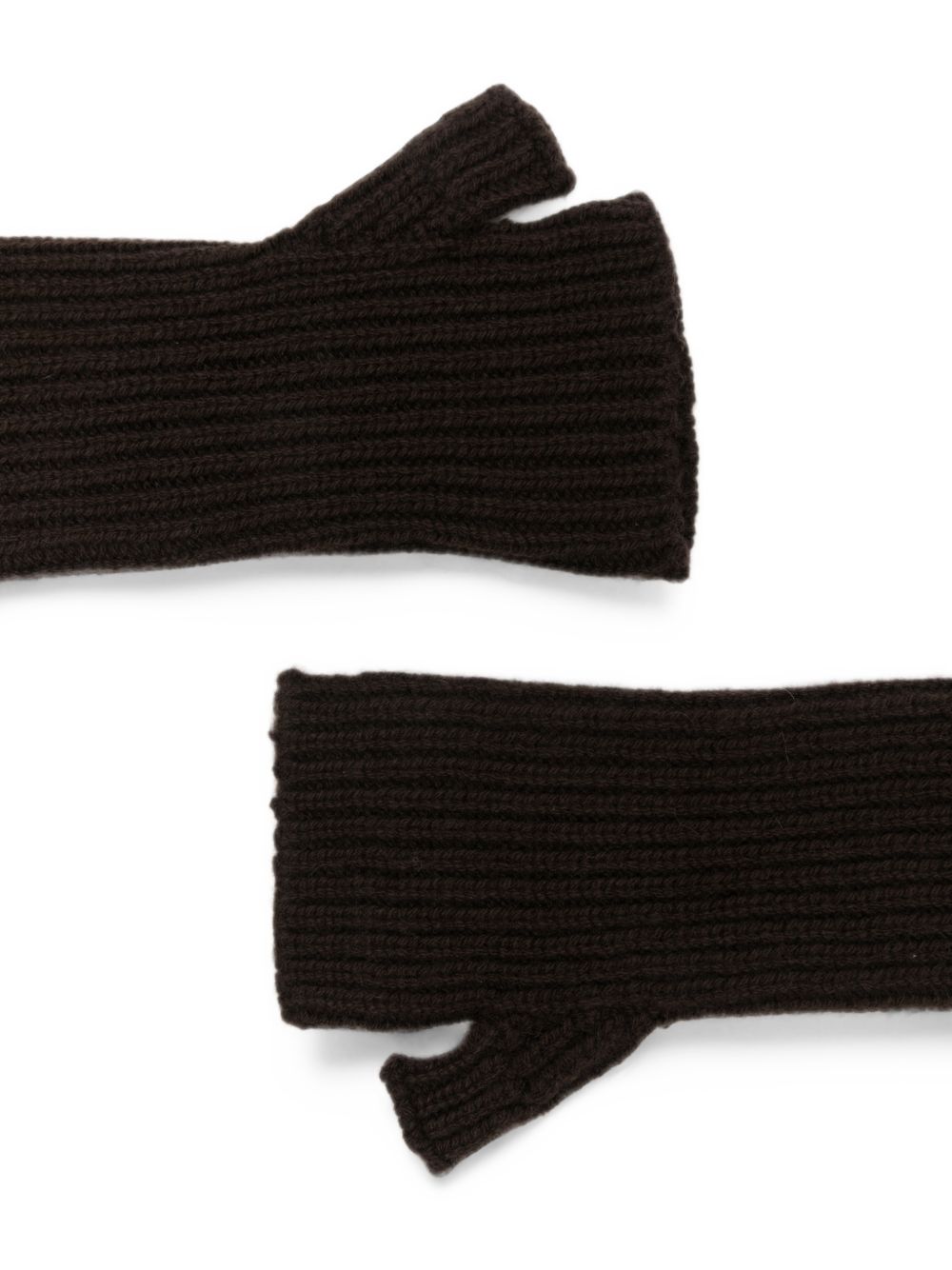 MRZ Wool and Cashmere Fingerless Gloves — Black, view 3