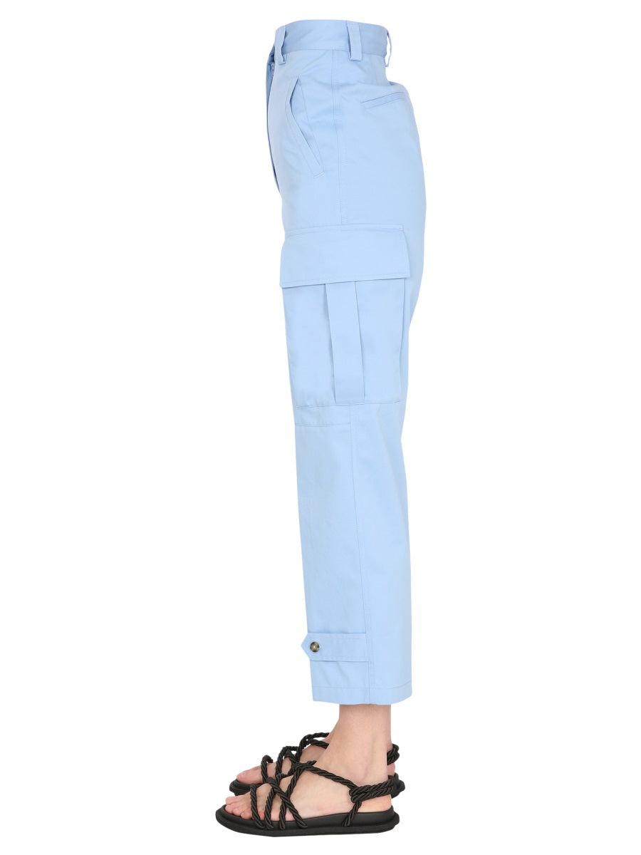 MSGM Cotton Cargo Pants — Blue, view 2