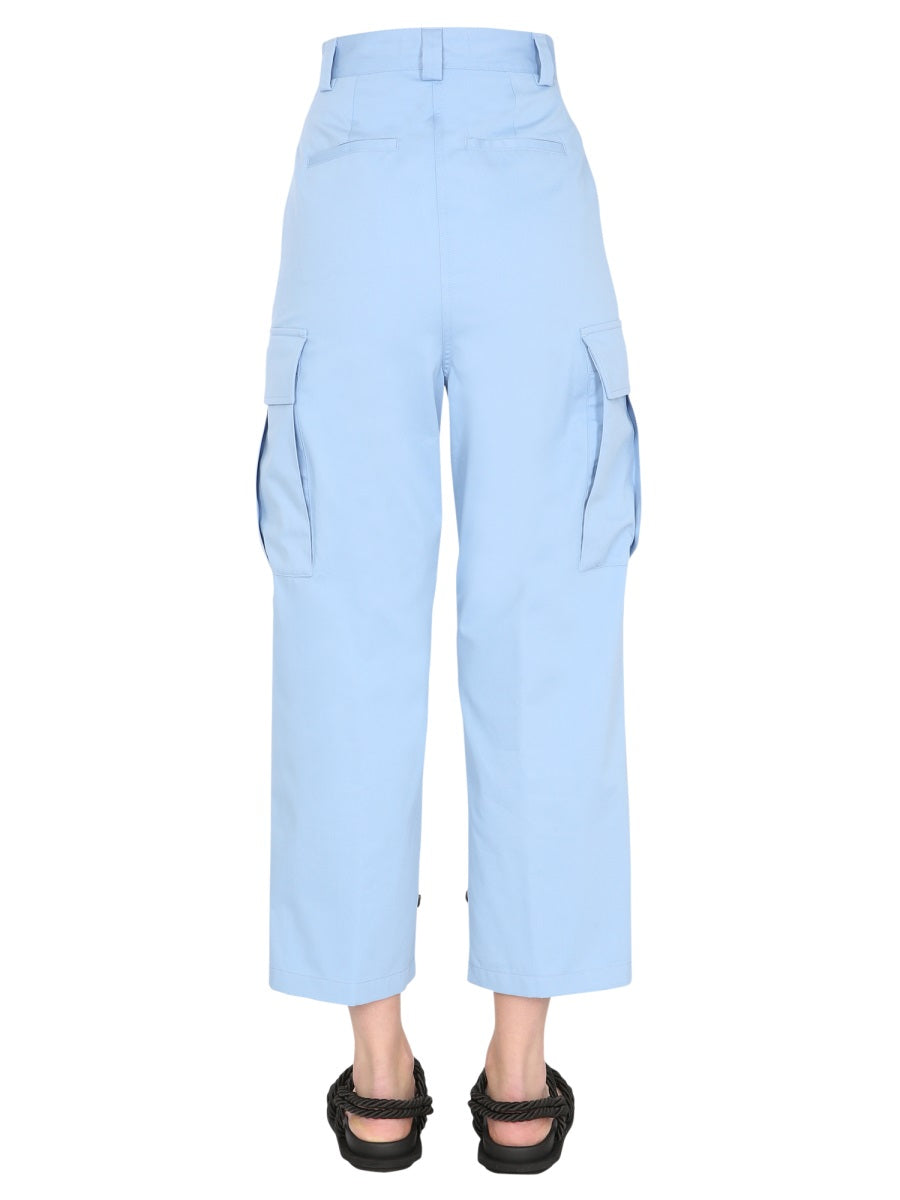 MSGM Cotton Cargo Pants — Blue, view 3
