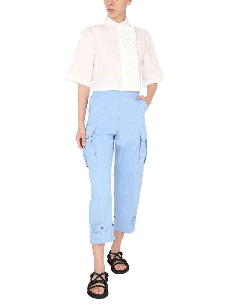 MSGM Cotton Cargo Pants — Blue, view 4