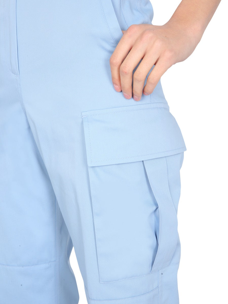 MSGM Cotton Cargo Pants — Blue, view 5