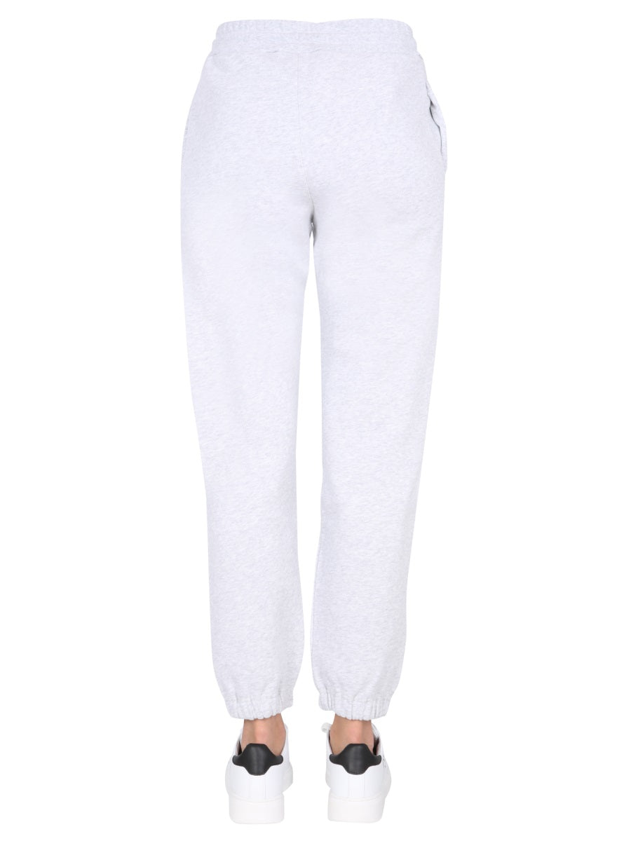 MSGM Logo Print Cotton Jogging Pants — Gray, view 3