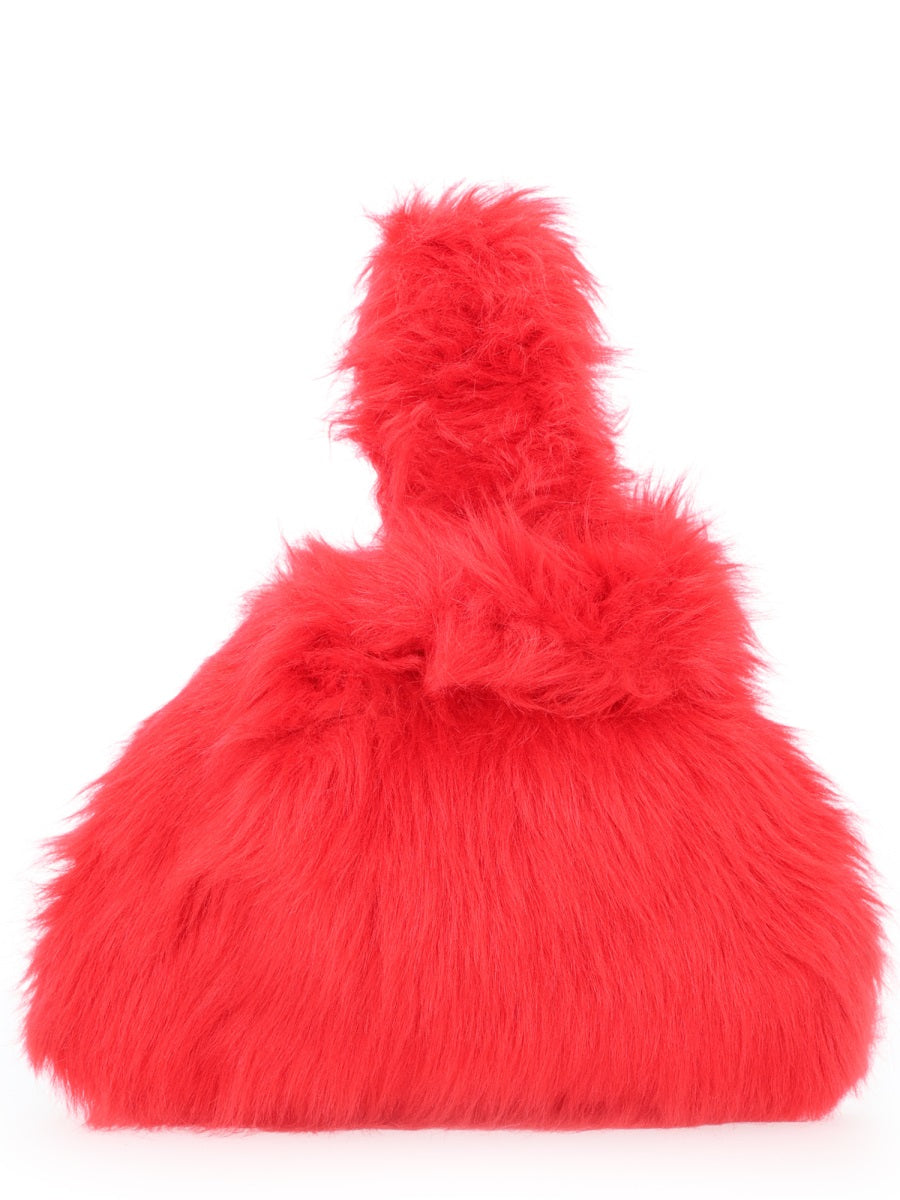 MSGM Fluffy Modacrylic Mini Bag — Red by Msgm