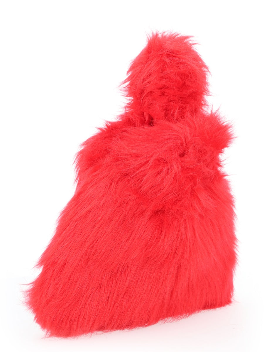 MSGM Fluffy Modacrylic Mini Bag — Red, view 2