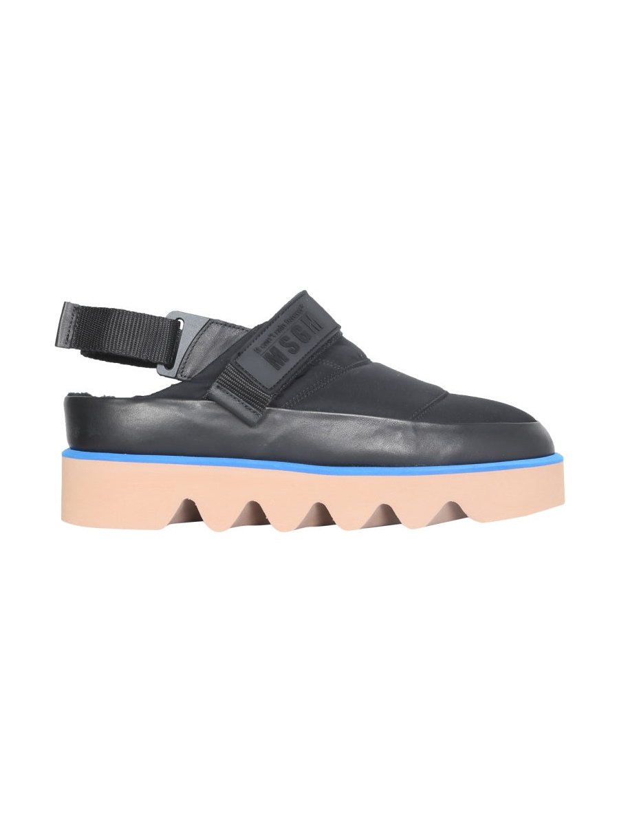 MSGM Puffed Rubber Sole Sandal — Black, view 3