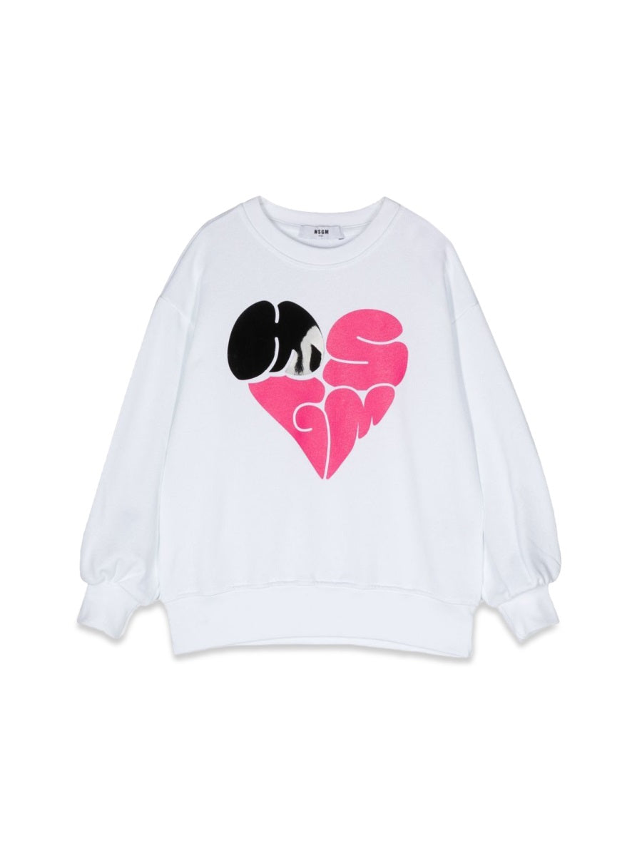 MSGM Cotton Sweatshirt — White by Msgm