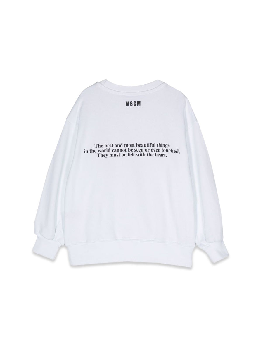 MSGM Cotton Sweatshirt — White, view 2