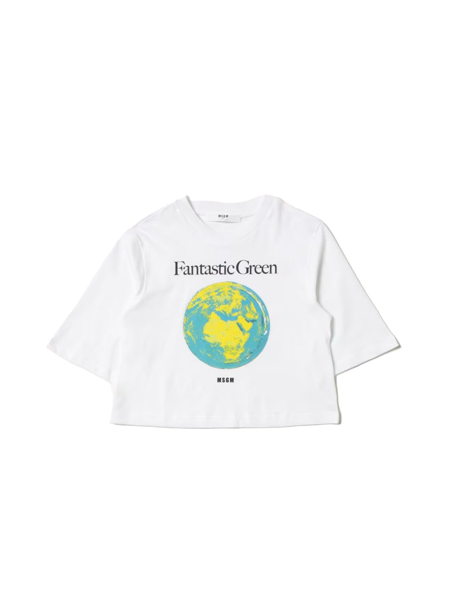 MSGM Graphic Cotton T-Shirt — White by Msgm
