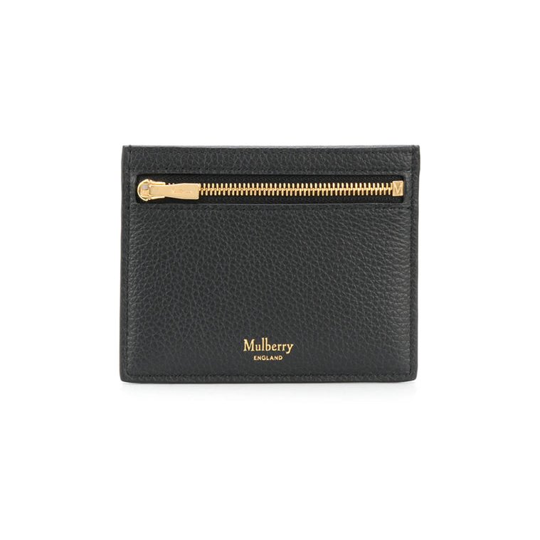 Mulberry Textured Leather Card Holder Wallet — Black by Mulberry
