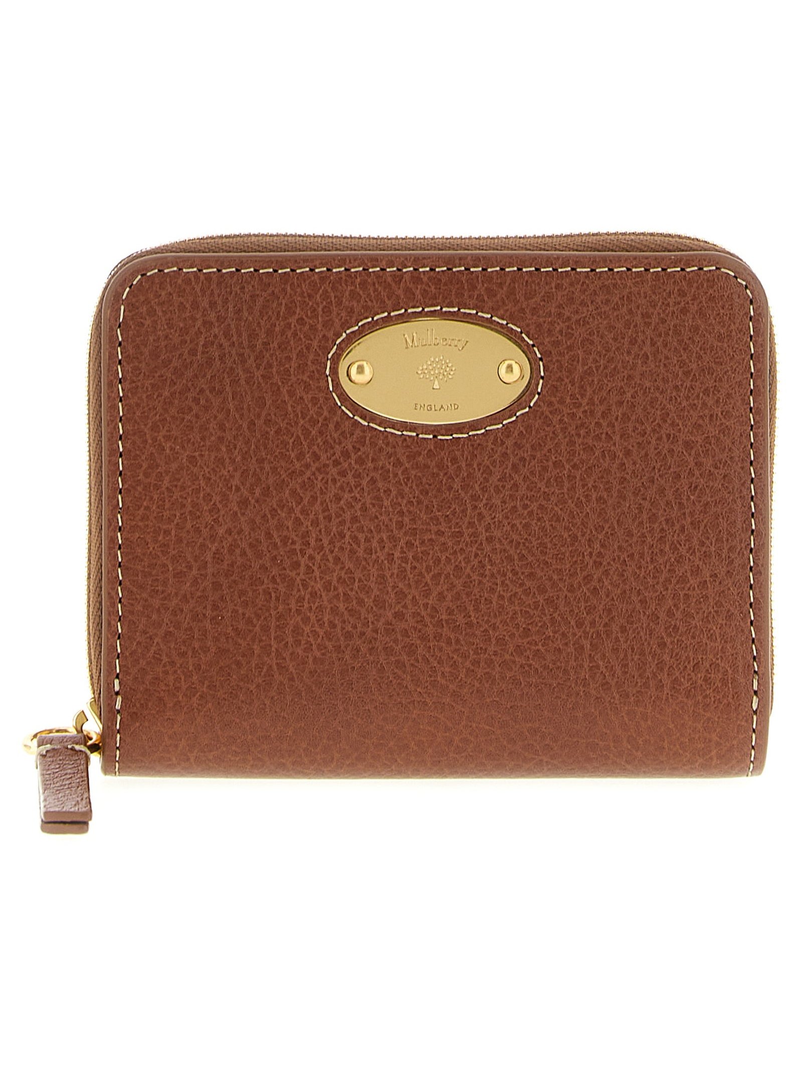 Mulberry Zip-Around Bovine Leather Wallet — Brown by Mulberry